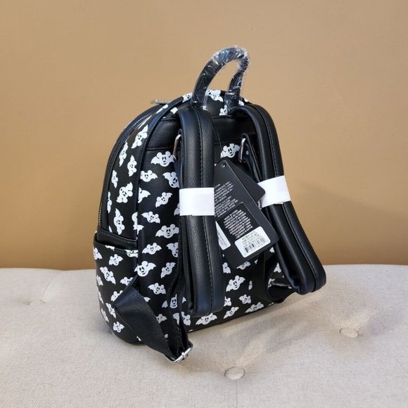 Loungefly Disney Totally Batty Mickey Mouse Bat AOP GITD Mini Backpack NEW